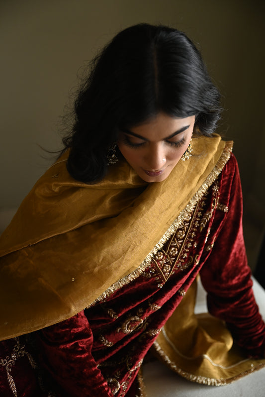 Chameli Dupatta in Gold Tissue