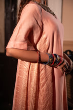 Mehr kurta in Dusty Pink Chanderi with Dusty Pink Farshi