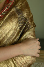 Sona Jaal Saree in Vintage Gold Brocade Tissue