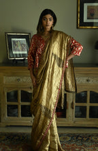 Empireline Blouse in Red Brocade