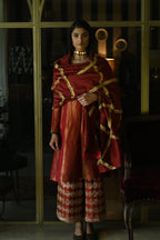 Mukesh Dupatta in Red Tissue