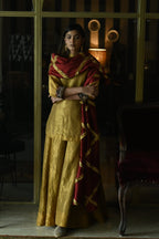 Mukesh Dupatta in Red Tissue