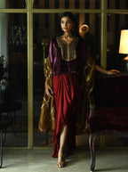 Mukesh Dupatta in Vintage Gold Tissue