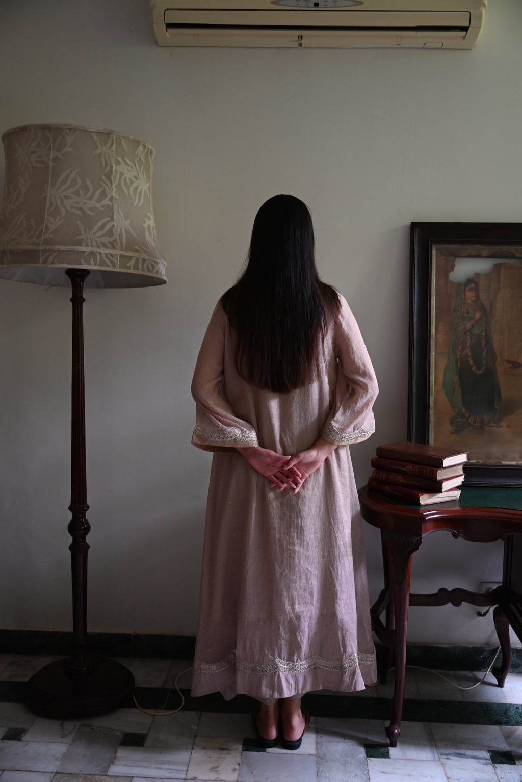 Jhilmil Tilla kurta in Mauve with Mauve Pant