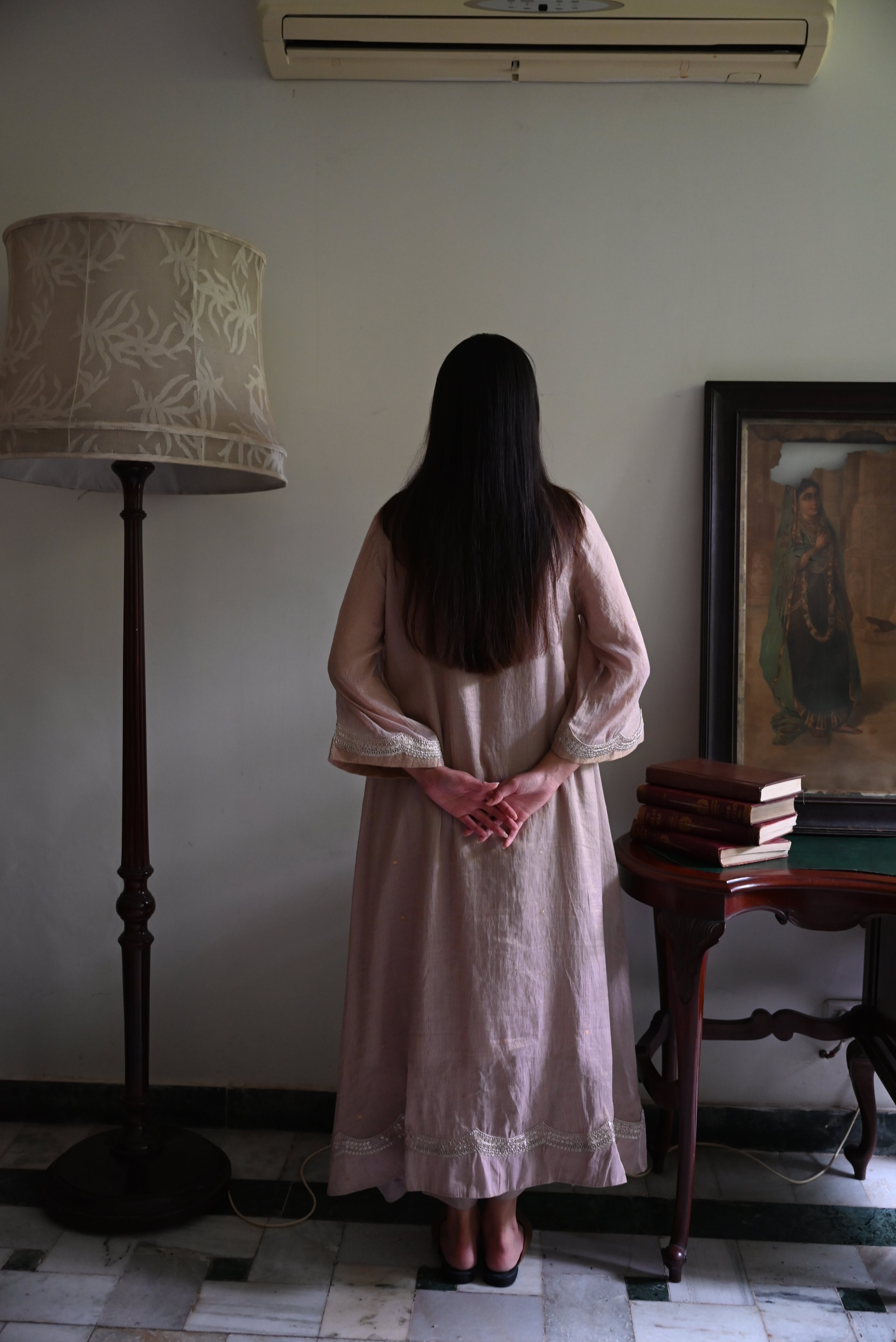 Jhilmil Tilla kurta in Mauve with Mauve Pant