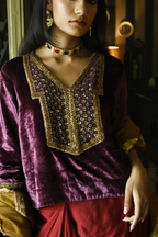 Shabana Top in Purple Velvet