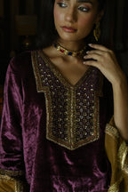Shabana Top in Purple Velvet