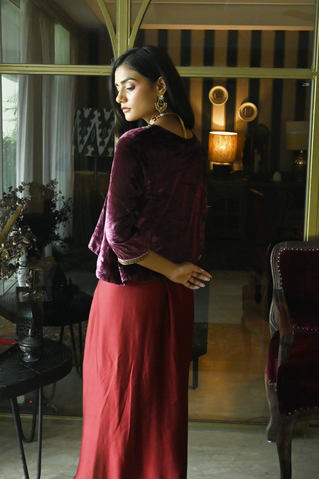 Shabana Top in Purple Velvet