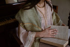 Nur jahan Sage Green Sati And Organza Dupatta
