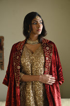 Sally Jacket in Red Velvet