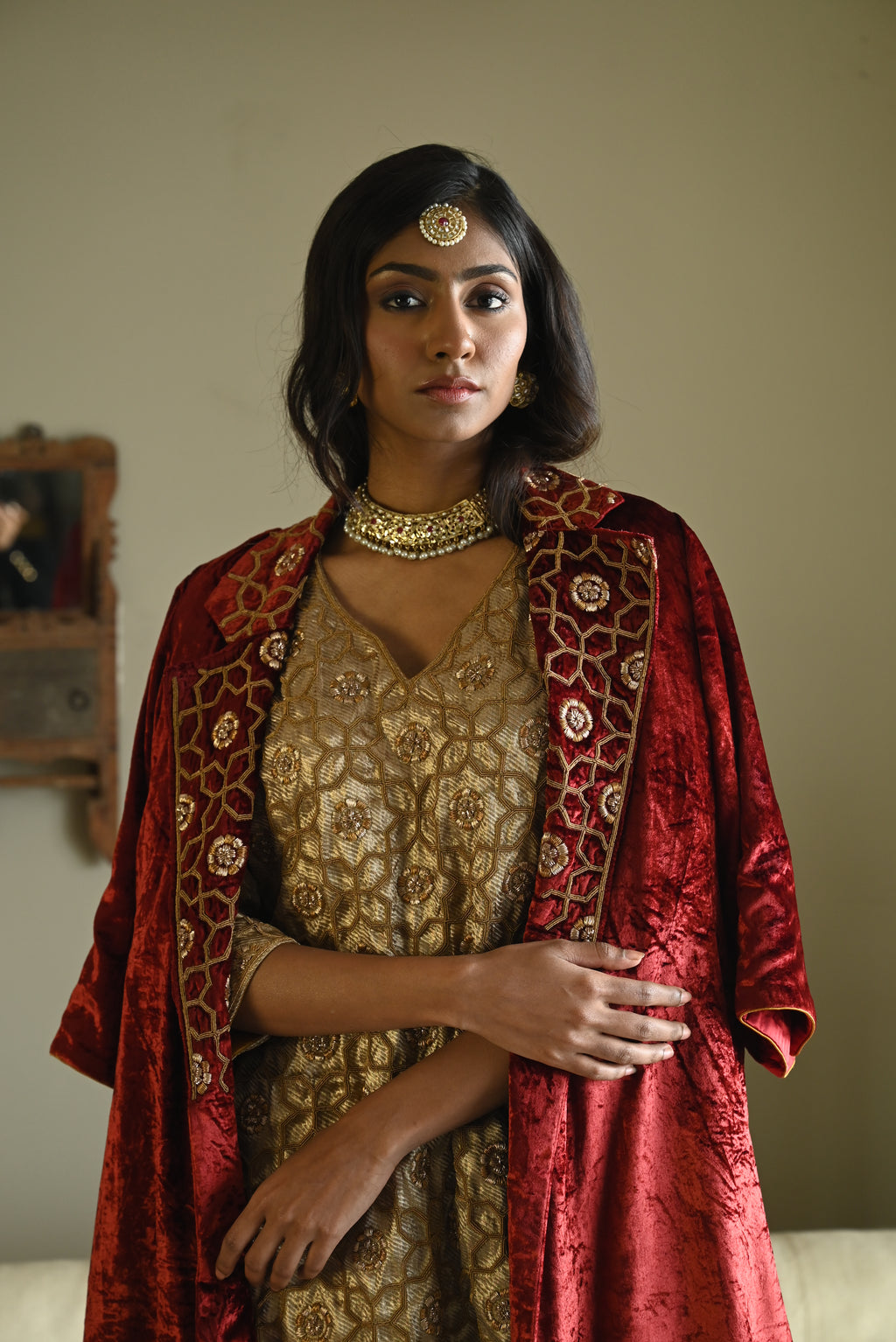 Sally Jacket in Red Velvet