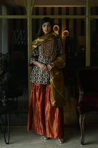 Mukesh Dupatta in Vintage Gold Tissue