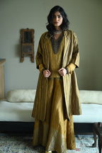 Churi Shabana with Kalis in Gold Tissue with Garara
