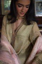 Nur jahan Ash Pink Sati And Organza Dupatta