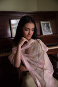 Nur jahan Ash Pink Sati And Organza Dupatta