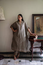 Richa kaftan in Sage Green Tissue with Sage Green Tissue Pant