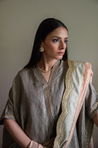 Richa kaftan in Sage Green Tissue with Sage Green Tissue Pant