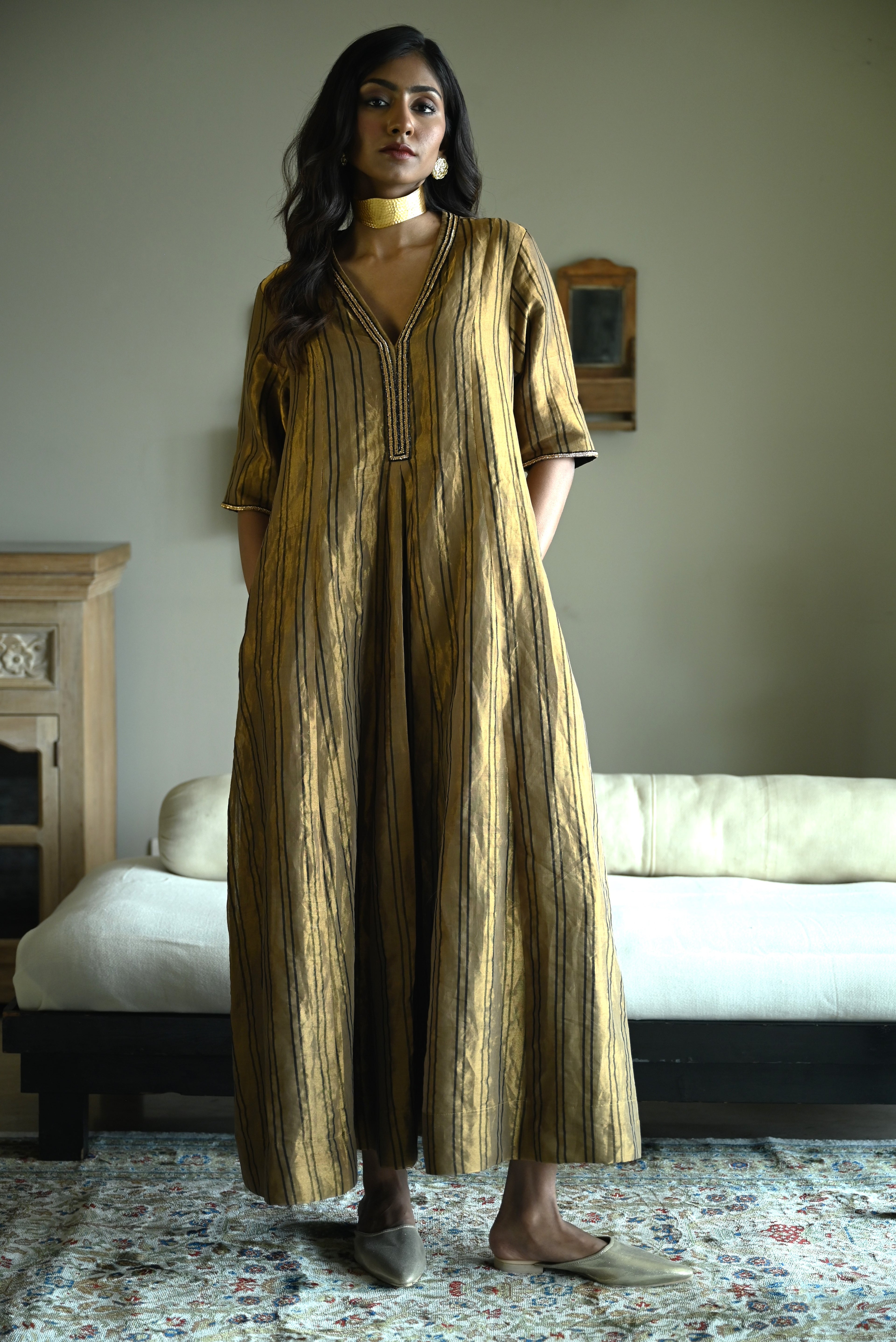 Sashiko in Stripes Tissue