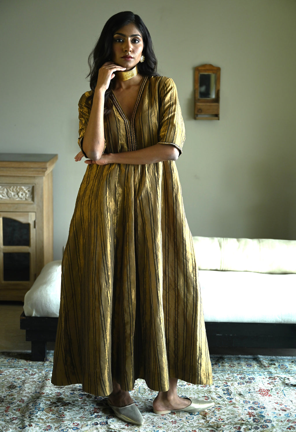 Sashiko in Stripes Tissue