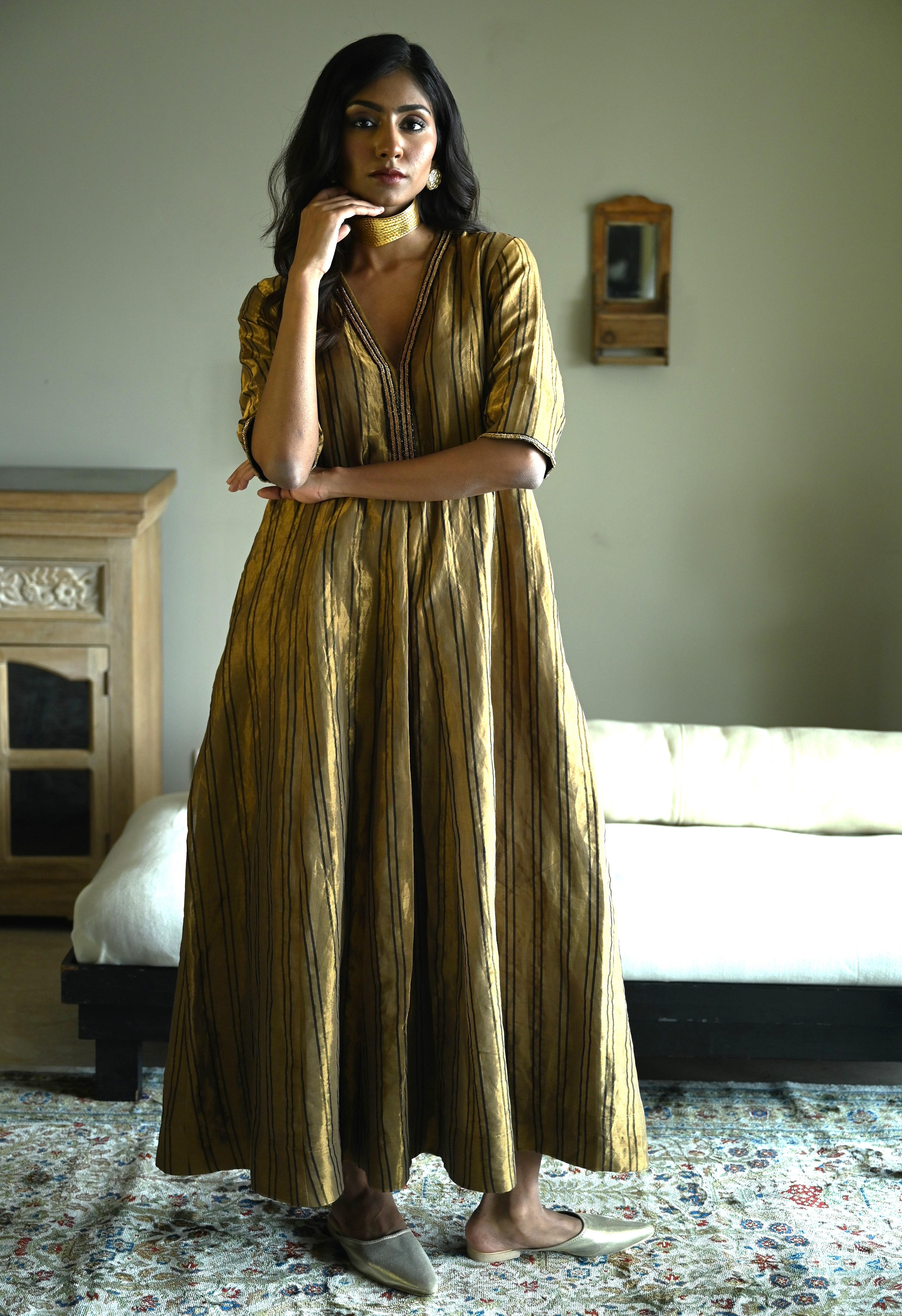 Sashiko in Stripes Tissue