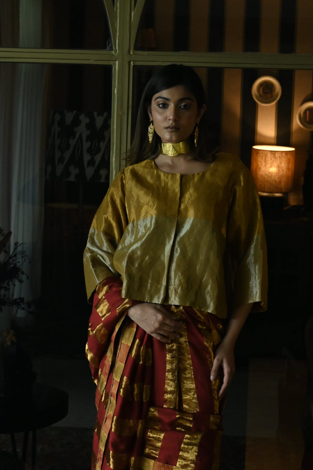 Reshma Blouse in Vintage Gold Tissue