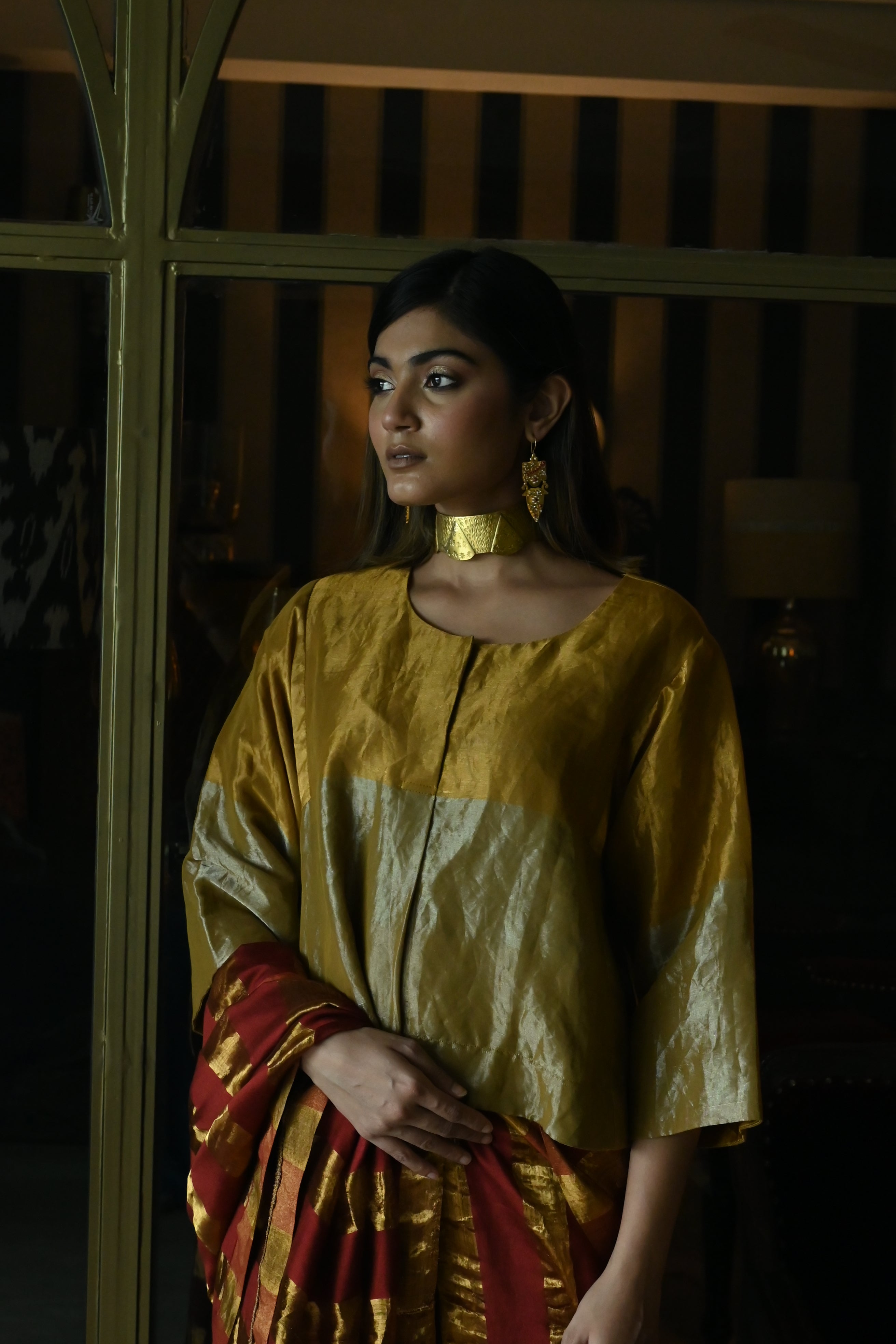 Reshma Blouse in Vintage Gold Tissue