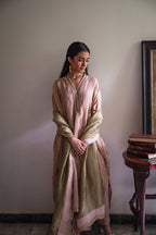 Richa kaftan in Mauve Tissue with Mauve Tissue Pant