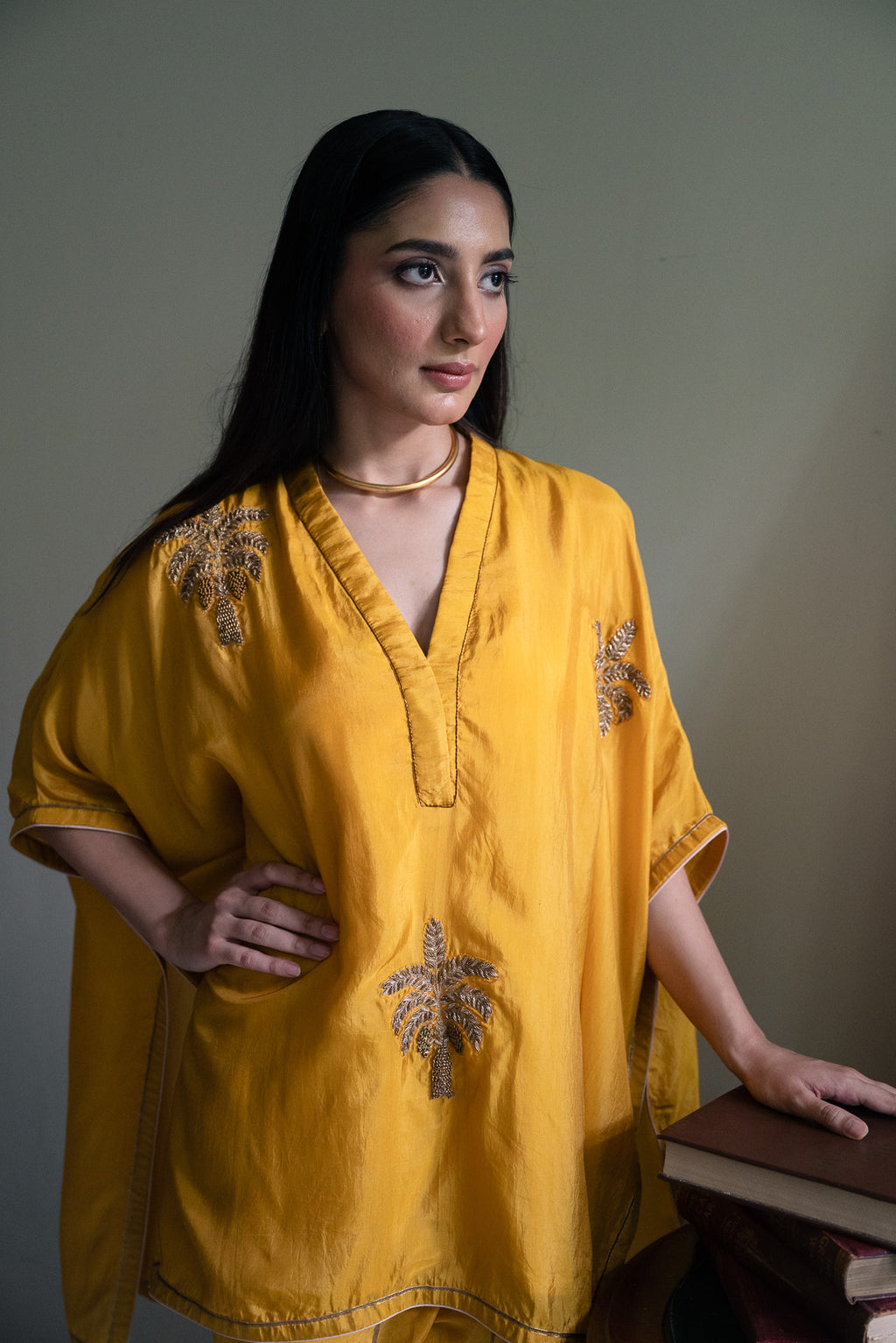 Golshan Tunic in Yellow with Yellow Nandini Dhoti Pant