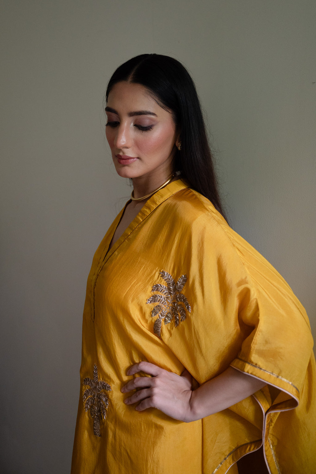 Golshan Tunic in Yellow with Yellow Nandini Dhoti Pant