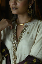 Chitkan Kurta in Ivory Chanderi with Chanderi Salwar