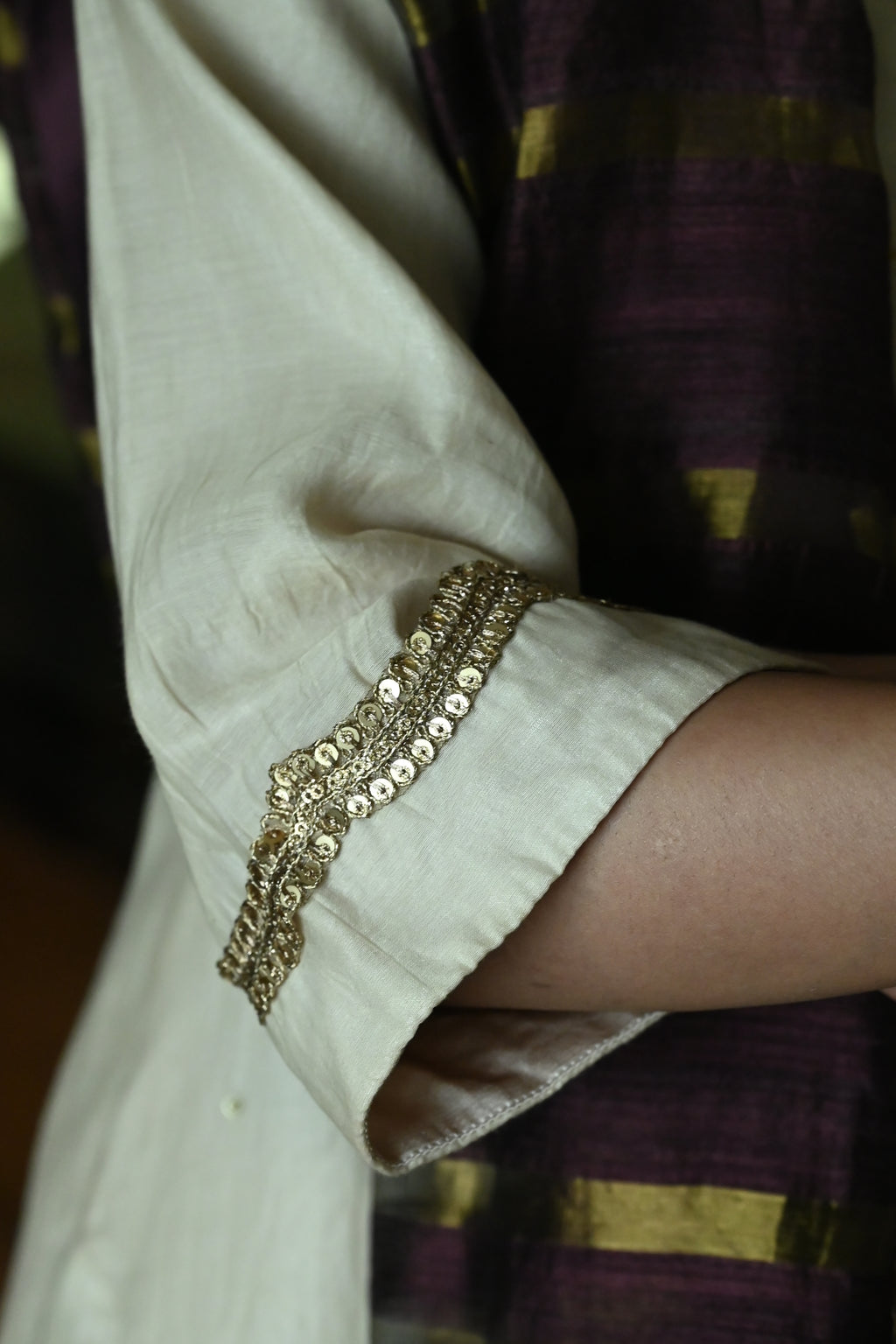 Chitkan Kurta in Ivory Chanderi with Chanderi Salwar