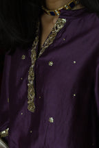 Chitkan Kurta in Purple Chanderi with Chanderi Salwar