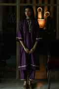 Chitkan Kurta in Purple Chanderi with Chanderi Salwar