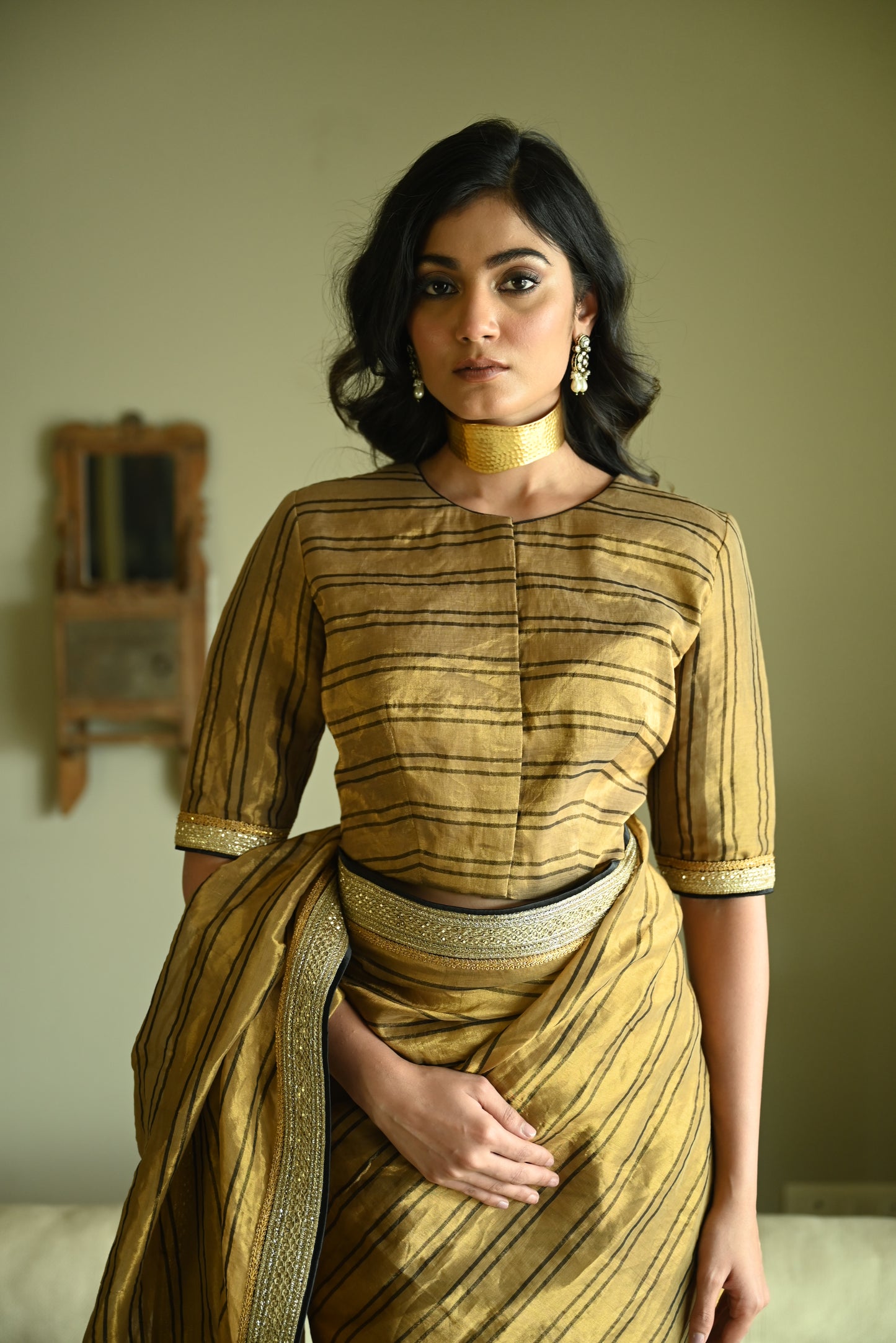 Lakeer Blouse in Stripes Tissue