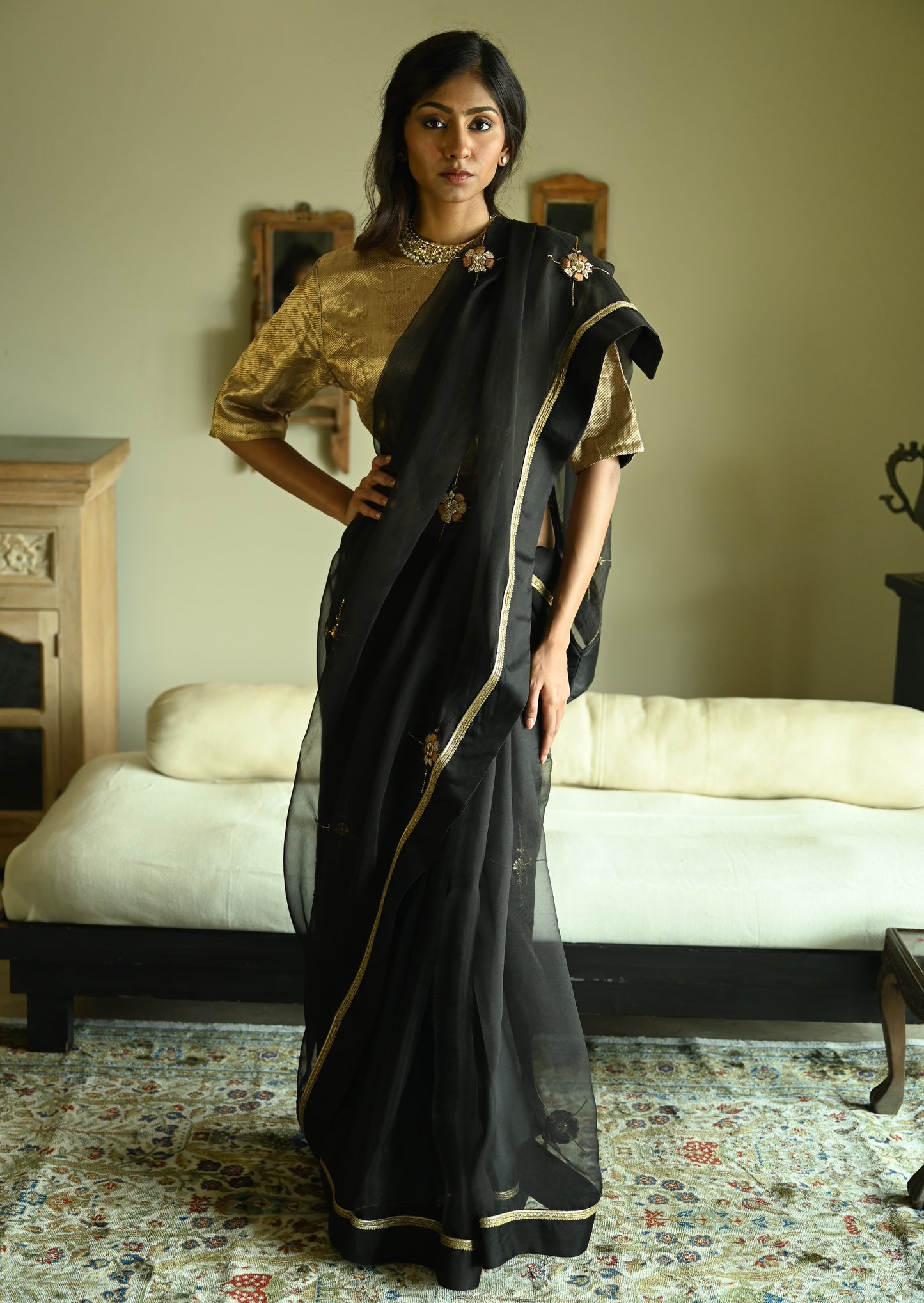 Rubina Saree in Black Organza