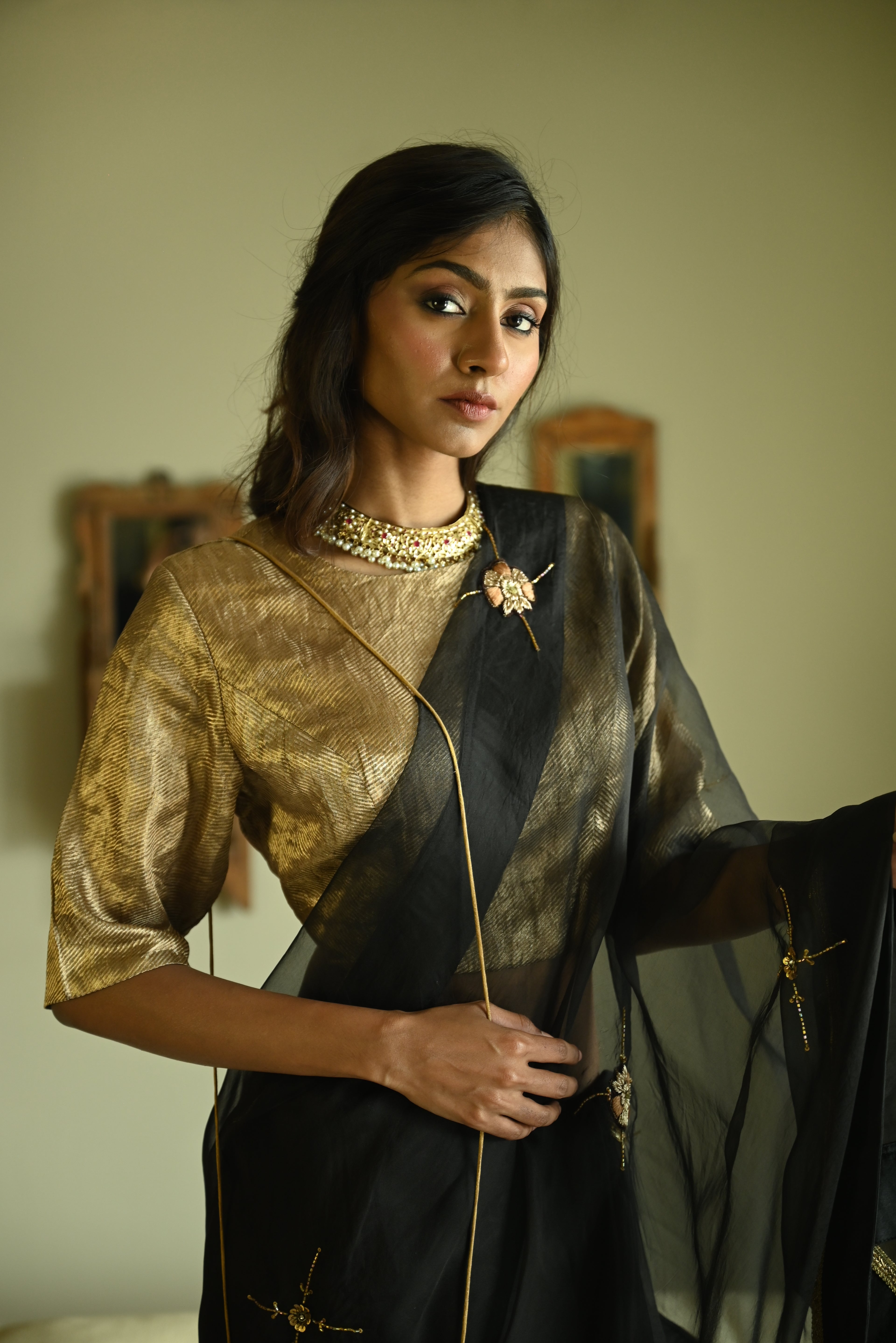 Rubina Saree in Black Organza