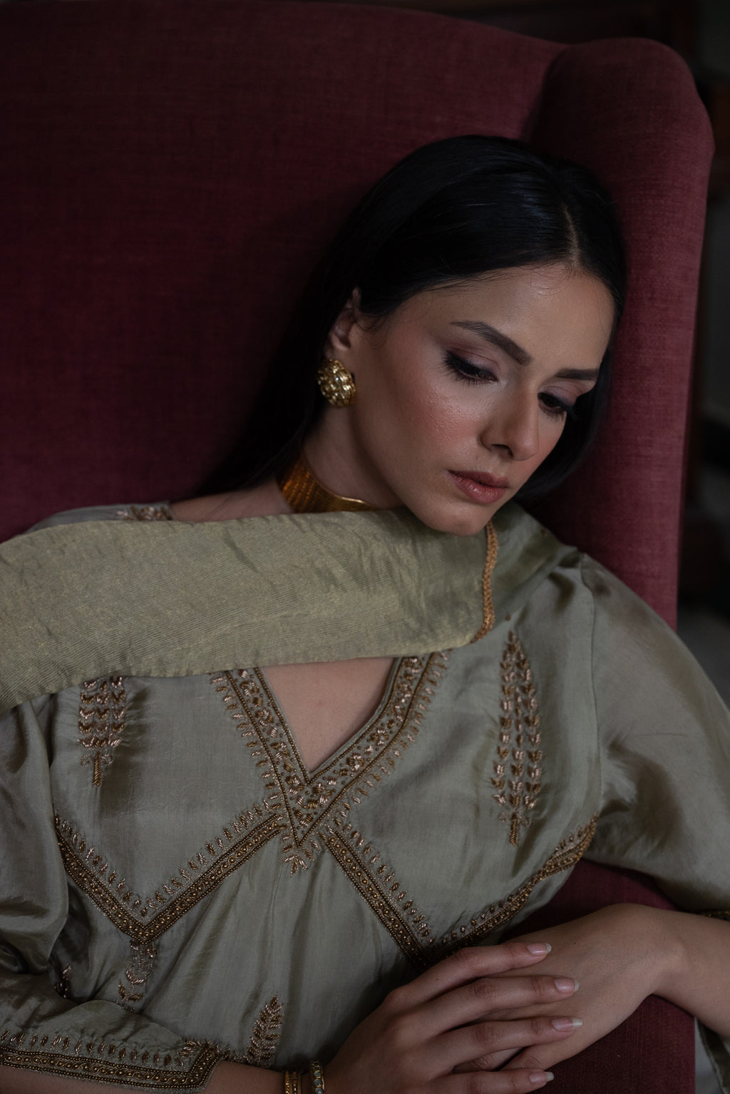 Shalimar Kurta in Pista Green with Pista Green Pant