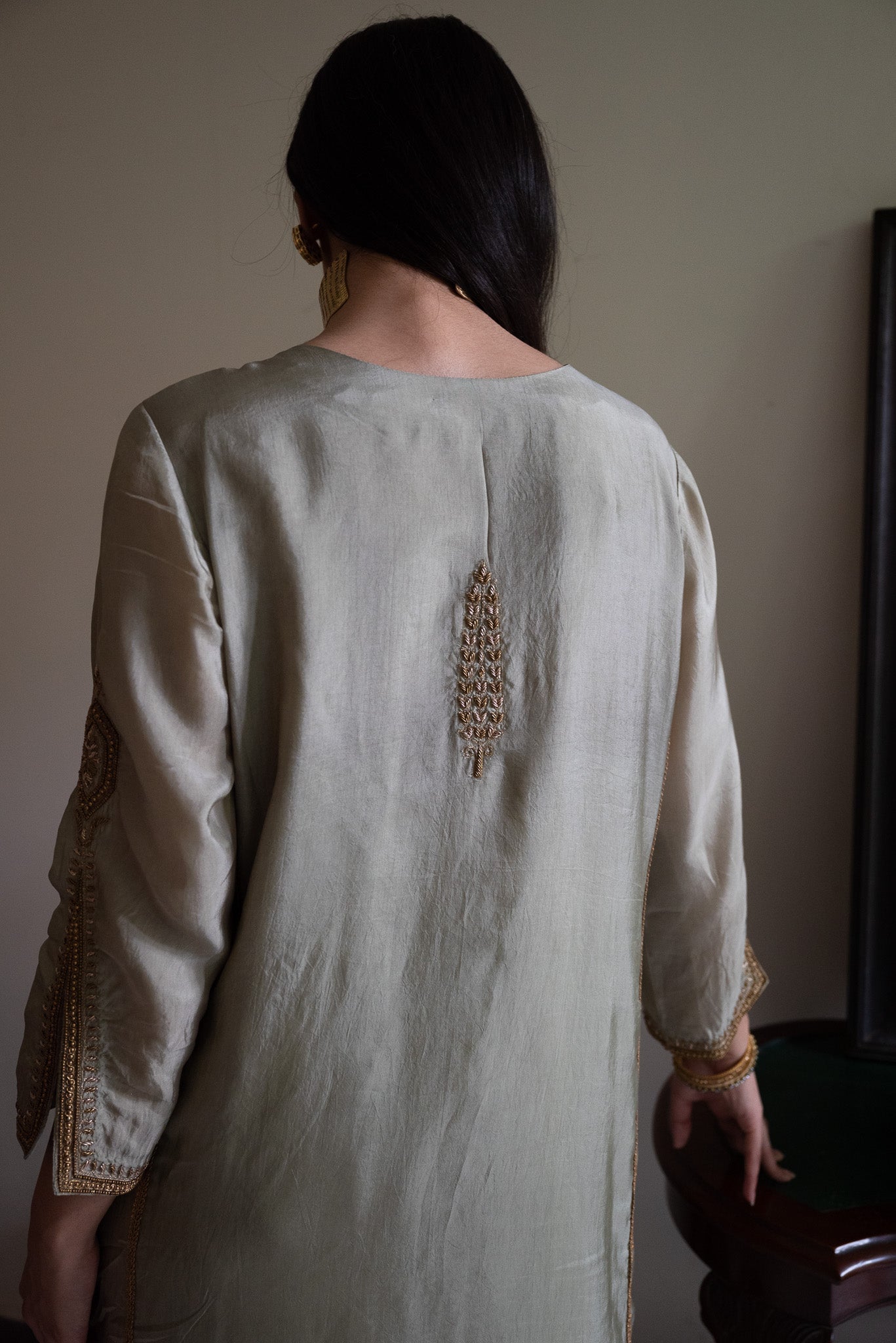 Shalimar Kurta in Pista Green with Pista Green Pant