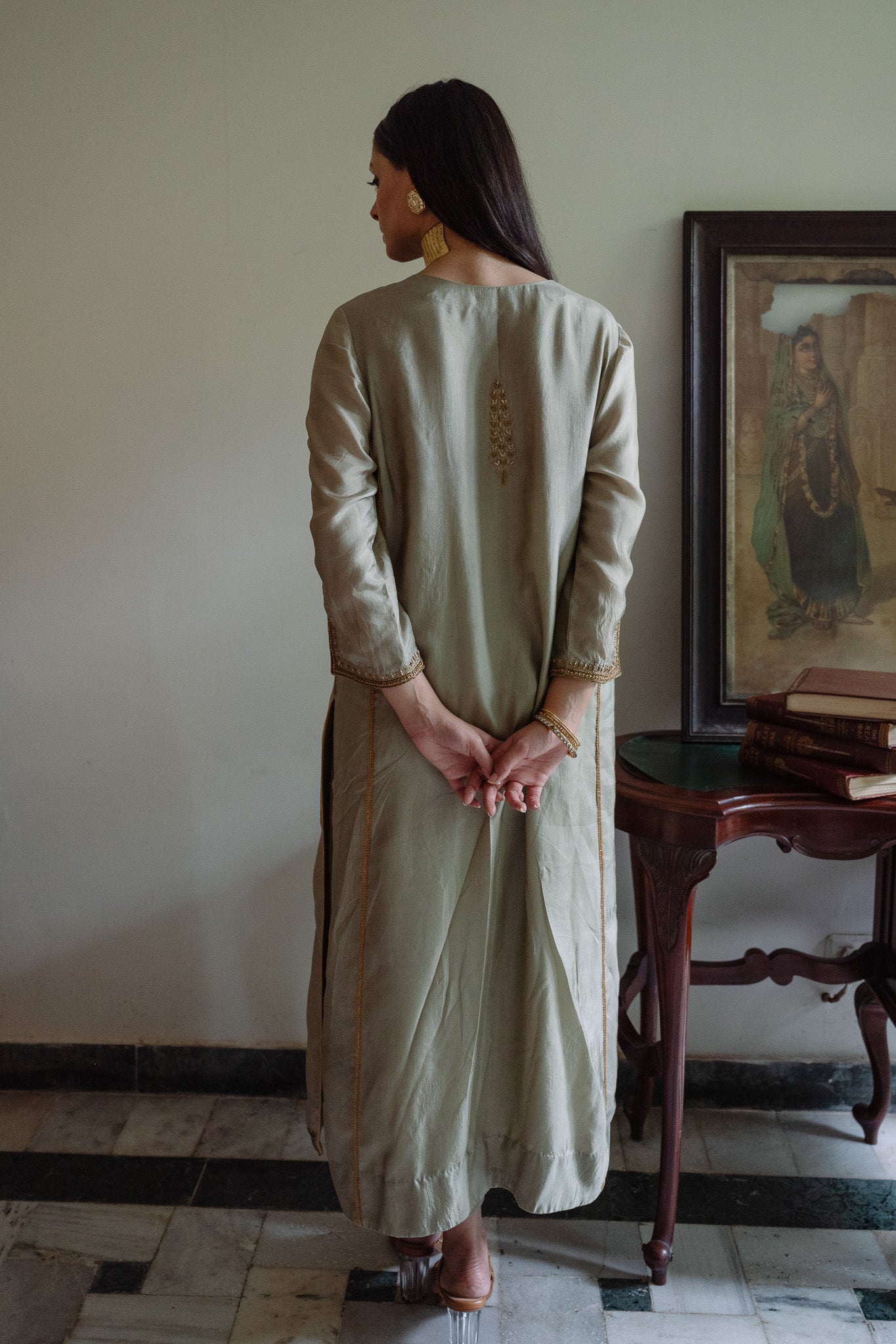Shalimar Kurta in Pista Green with Pista Green Pant