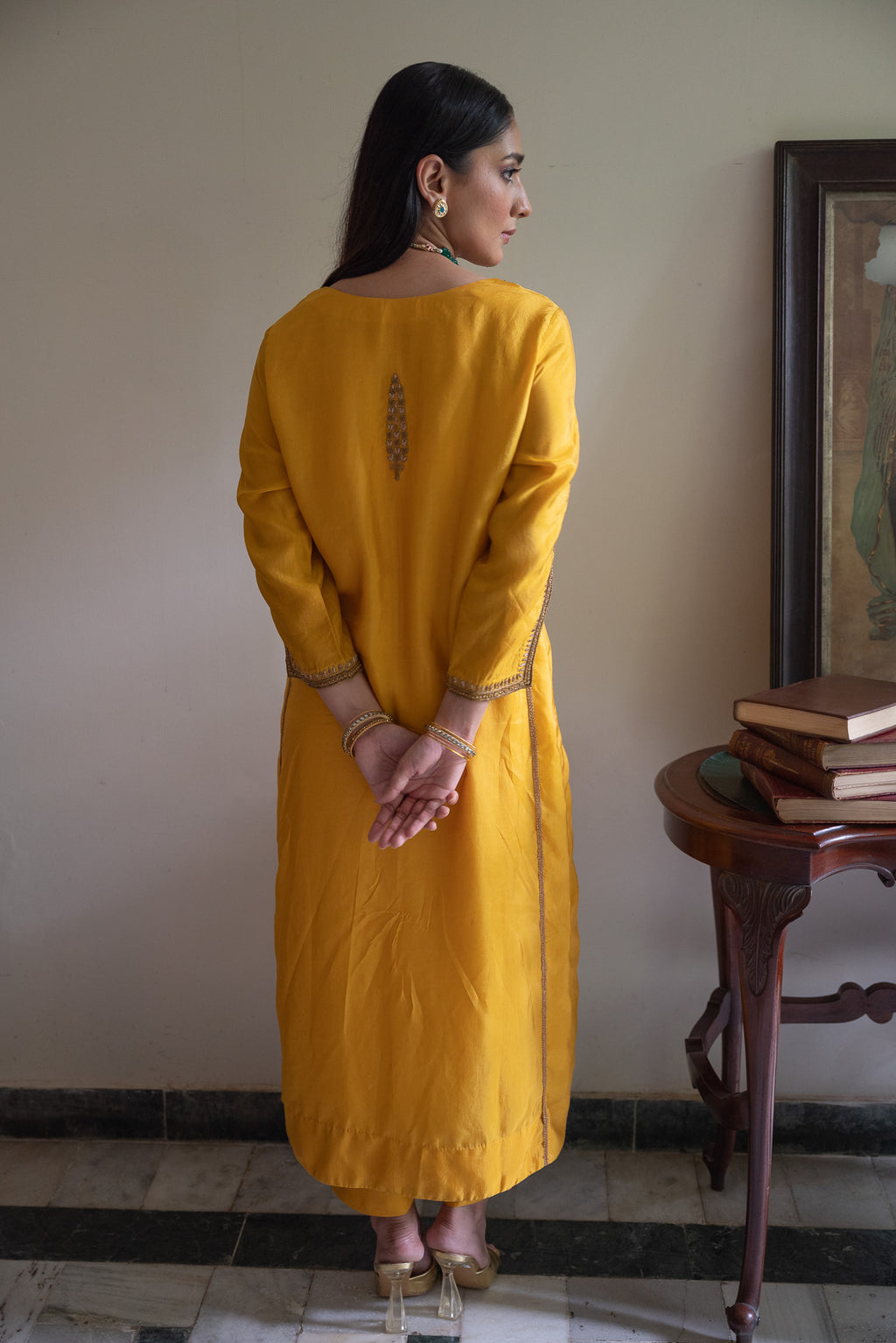 Shalimar Kaftan in Yellow with Yellow Pant