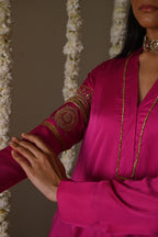 Sushma Anarkali in Hot Pink Satin Silk