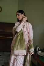 Nusrat Sameena Stripe in Sage Green Dupatta