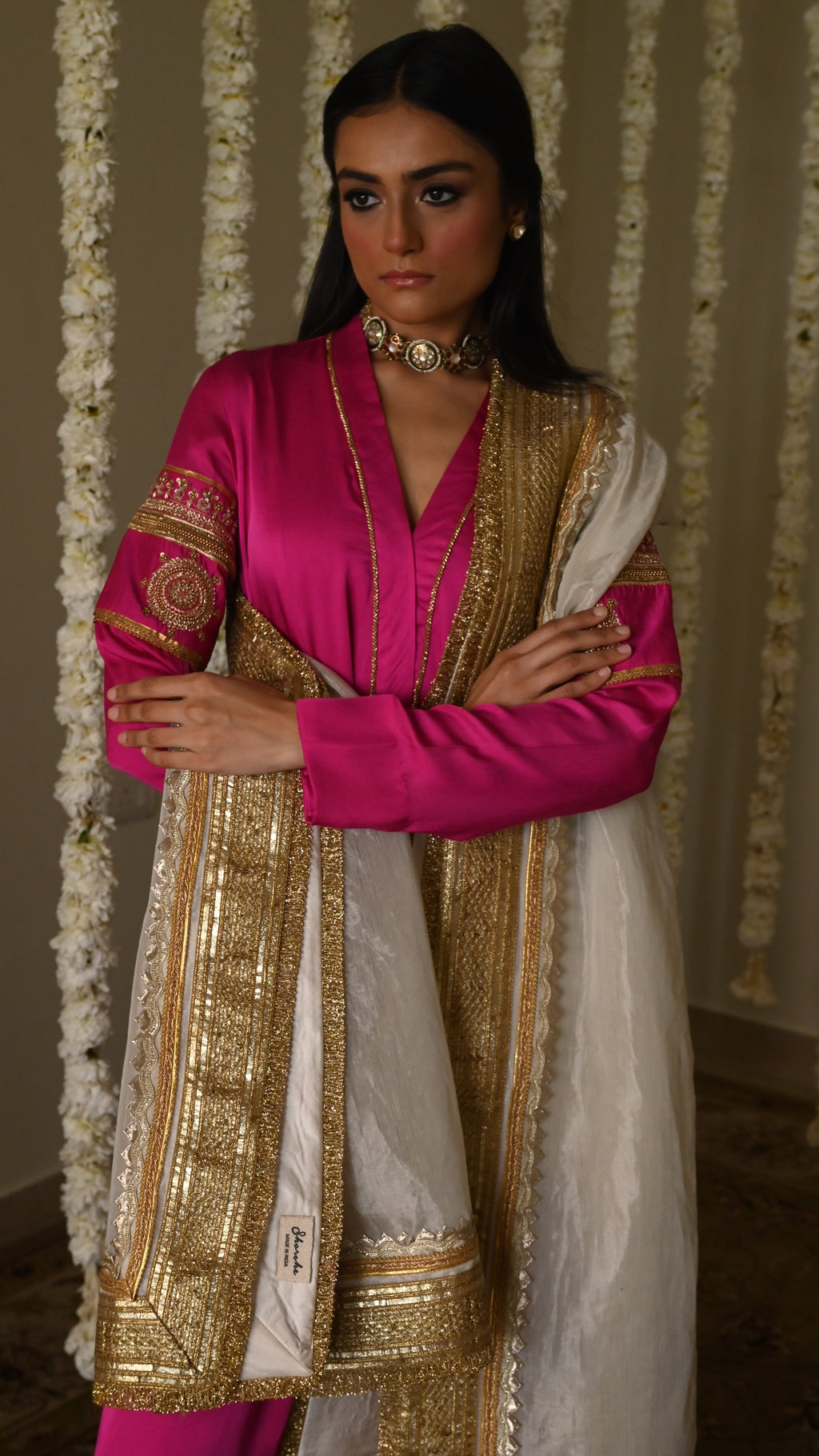 Amal Dupatta in Ivory Tissue