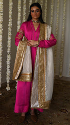 Amal Dupatta in Ivory Tissue