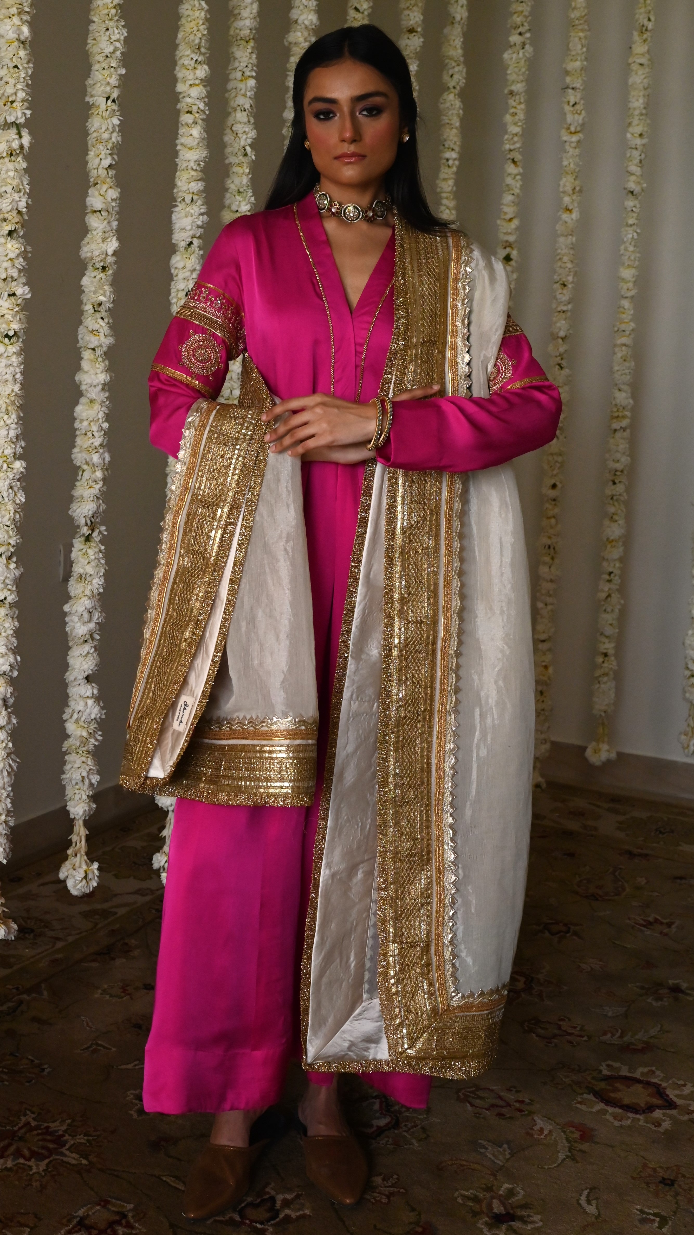 Amal Dupatta in Ivory Tissue