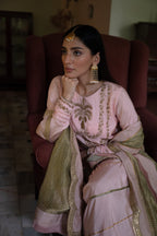 Maala Kurta in Blush Pink with Blush Pink Garara