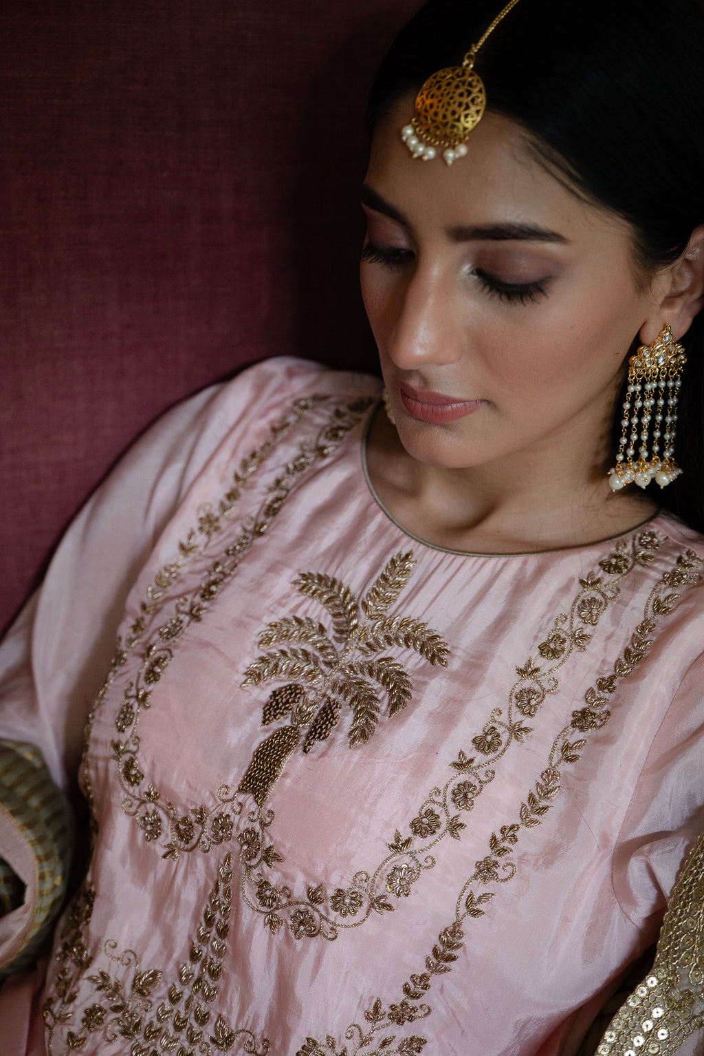 Maala Kurta in Blush Pink with Blush Pink Garara