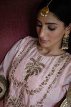 Maala Kurta in Blush Pink with Blush Pink Garara