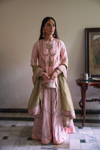 Maala Kurta in Blush Pink with Blush Pink Garara