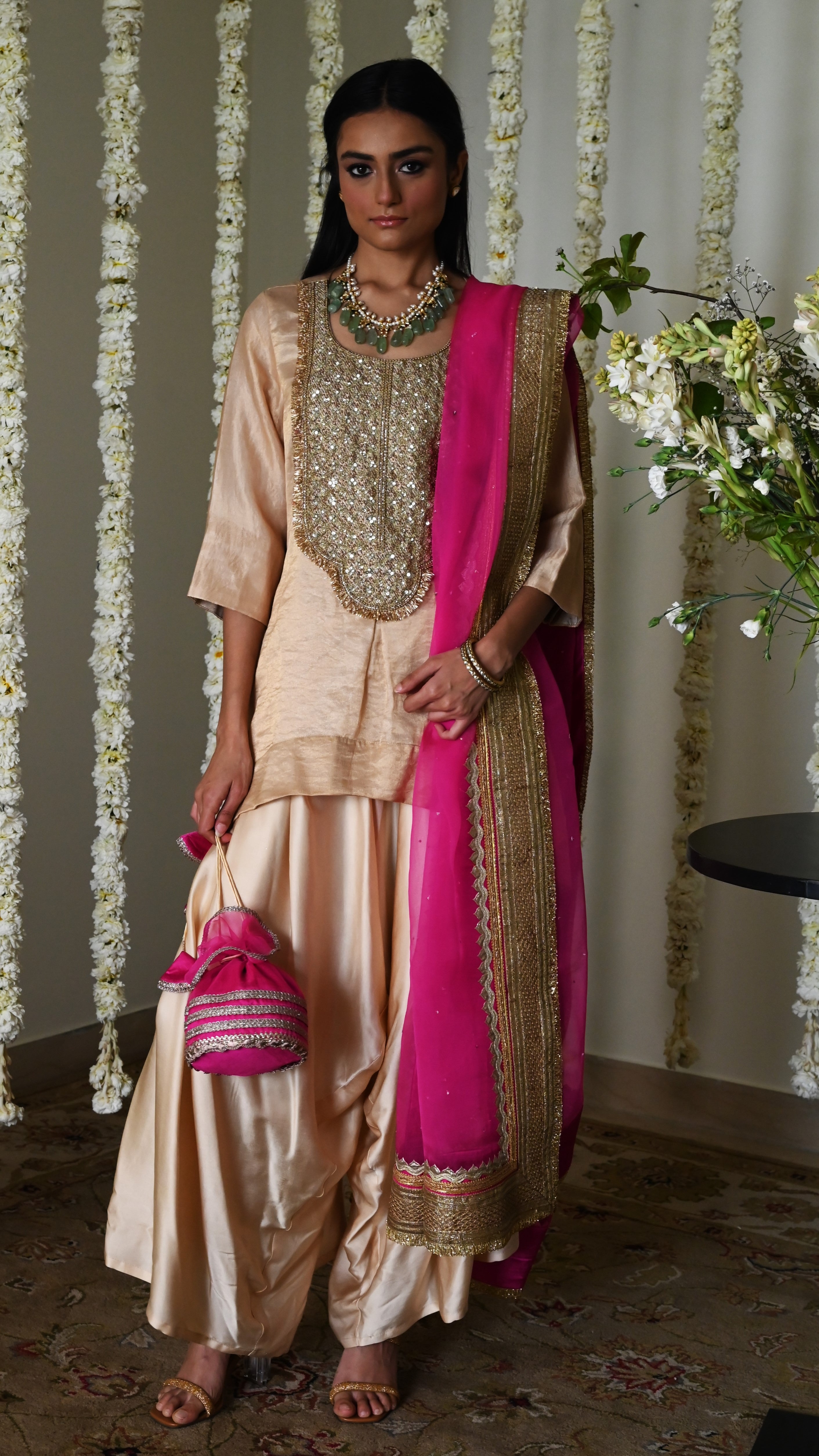Amal Dupatta in Hot Pink